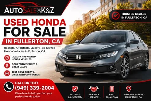 Used Honda for Sale in Fullerton CA – Affordable Pre-Owned Honda Vehicles