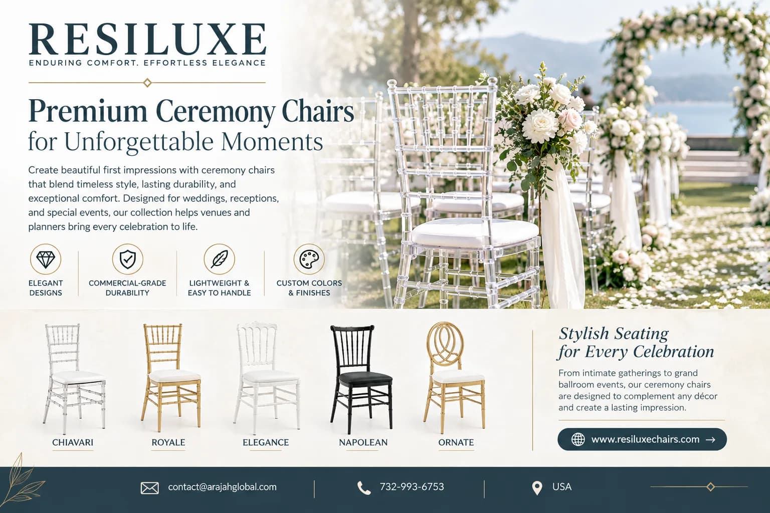 Stylish Ceremony Chairs by Resiluxe
