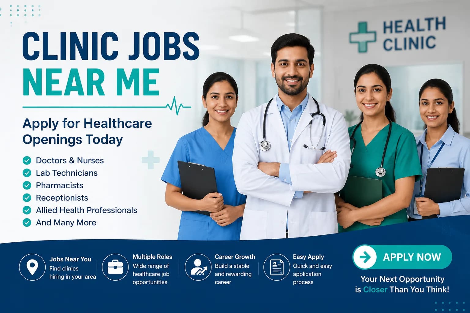Best Clinic Jobs Near Me for Freshers and Experienced Professionals