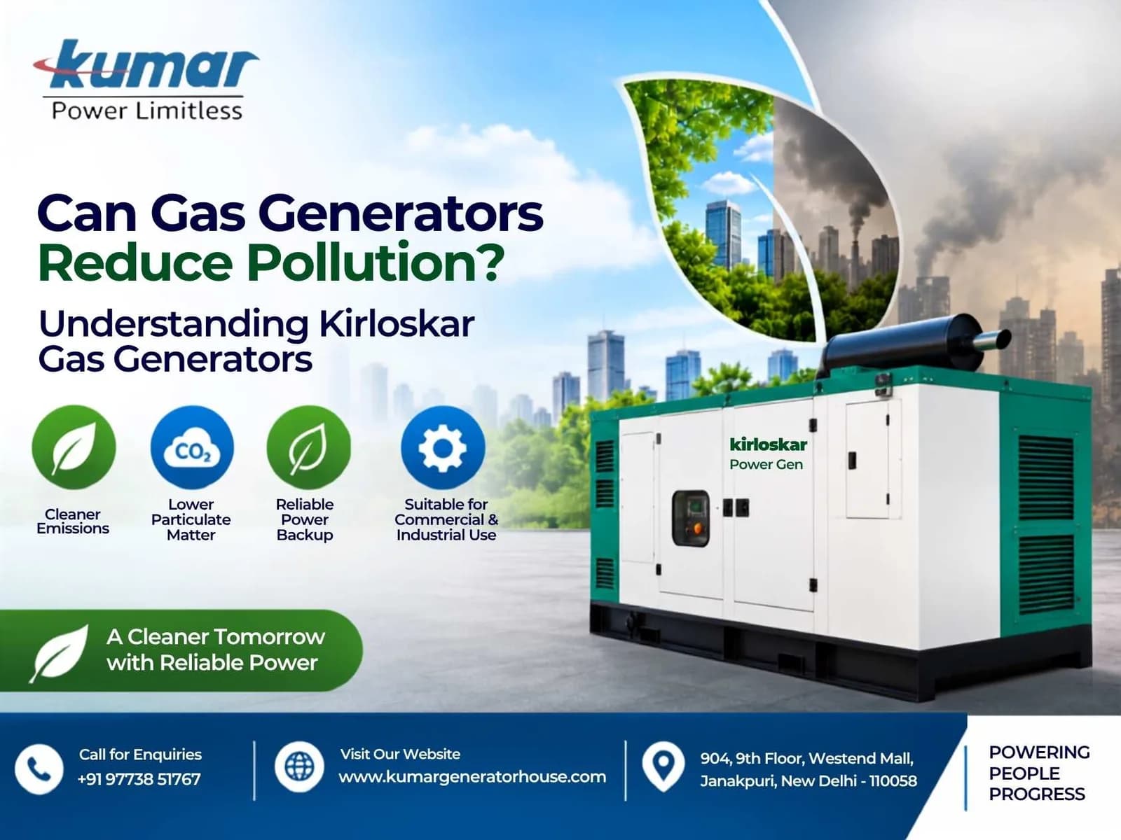 Can Gas Generators Reduce Pollution? | Kirloskar Gas Generators
