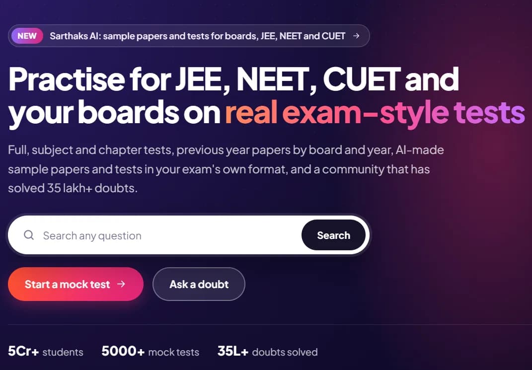 Sarthaks eConnect – Your Complete Online Learning Partner for Exam Success