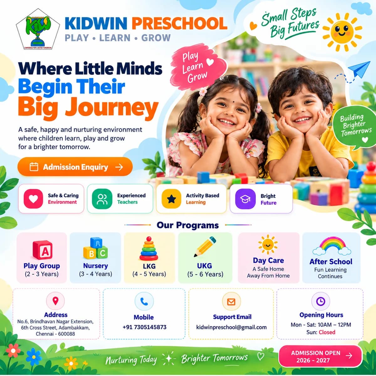 After School Activity Centre in Adambakkam | Kidwin Preschool