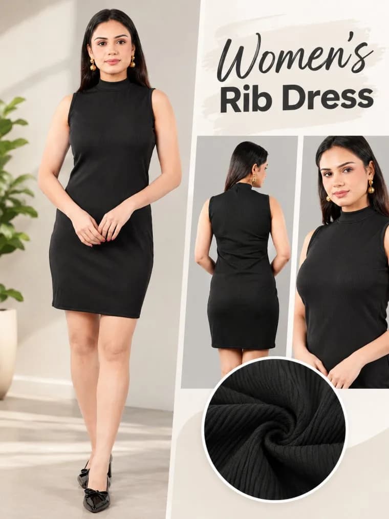 Women's Rib Dress for Casual & Dressy Occasions  in Regular Fit