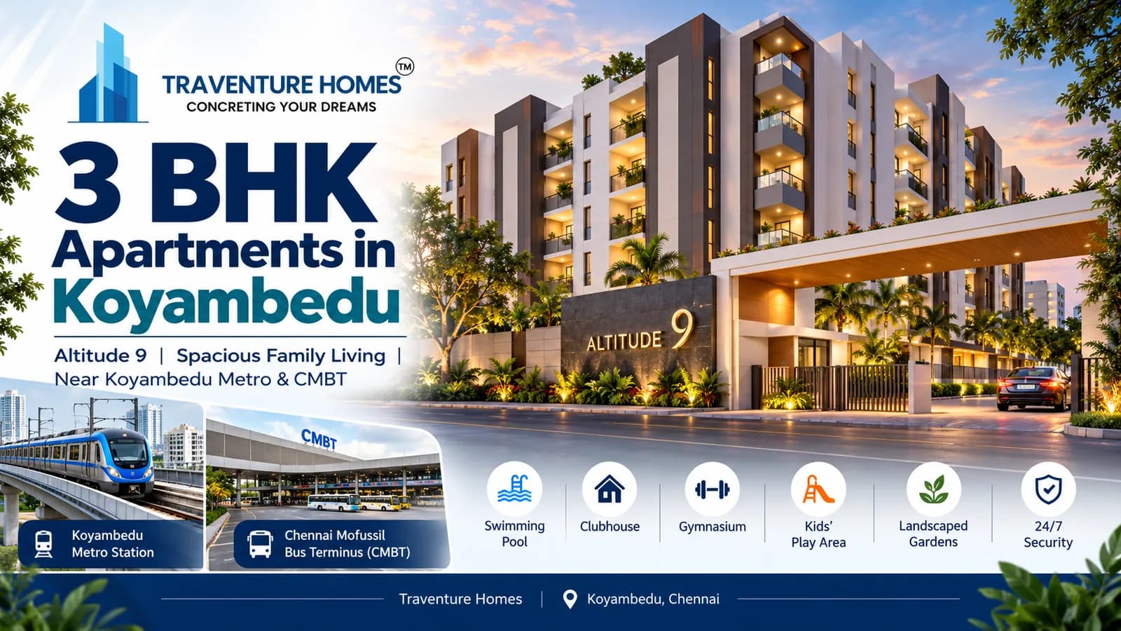 Apartments in Koyambedu | 3 BHK Flats by Traventure Homes