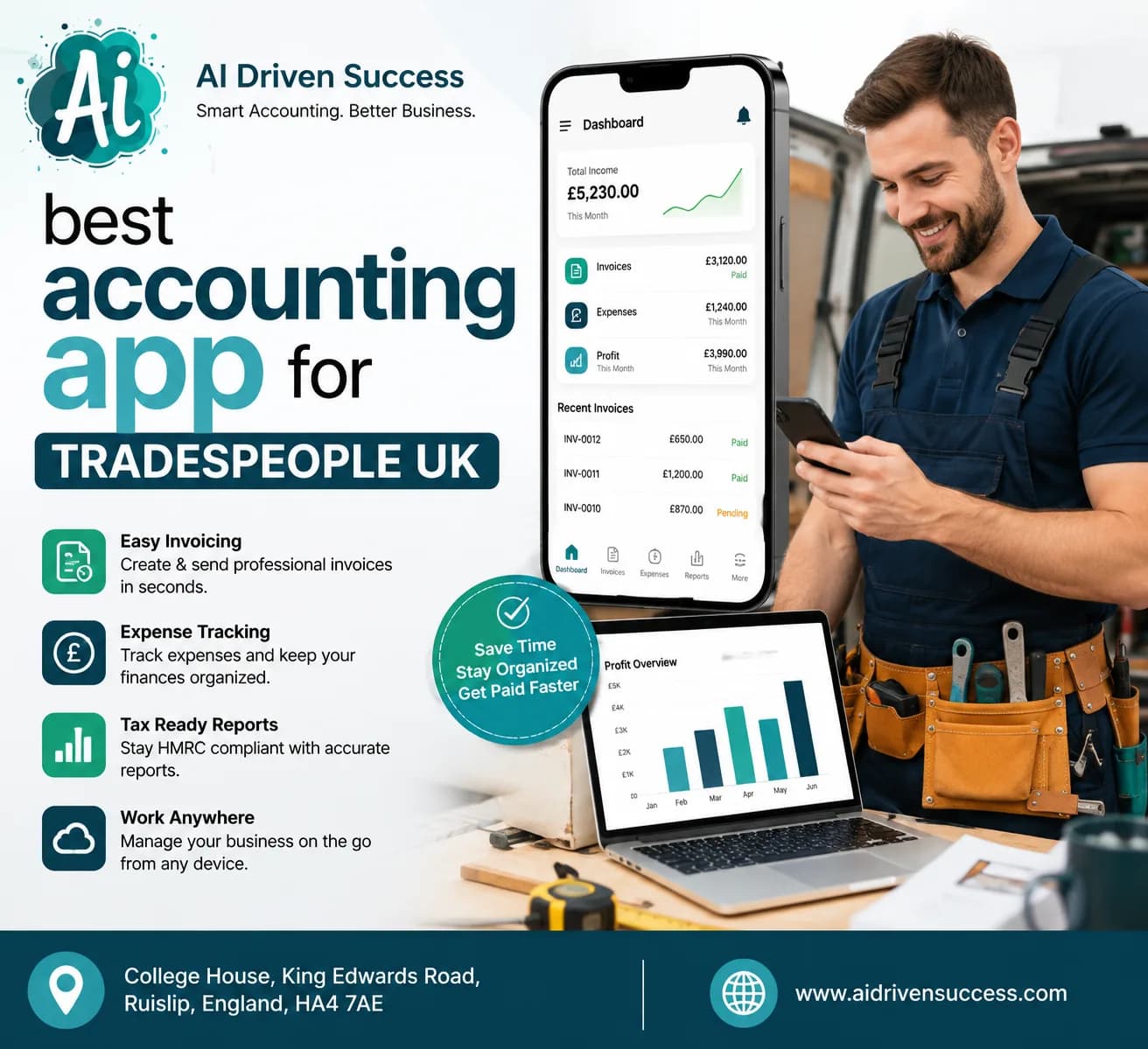 Best Accounting App for Tradespeople UK by AI Driven Success