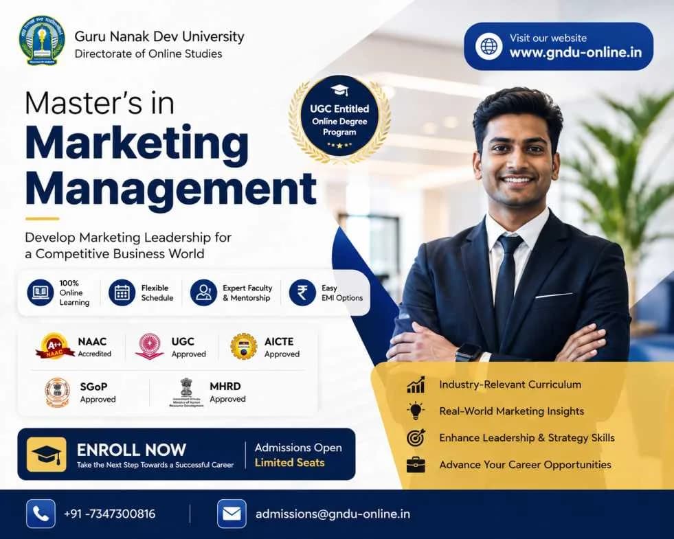 🎓 Online MBA in Marketing Management – Guru Nanak Dev University