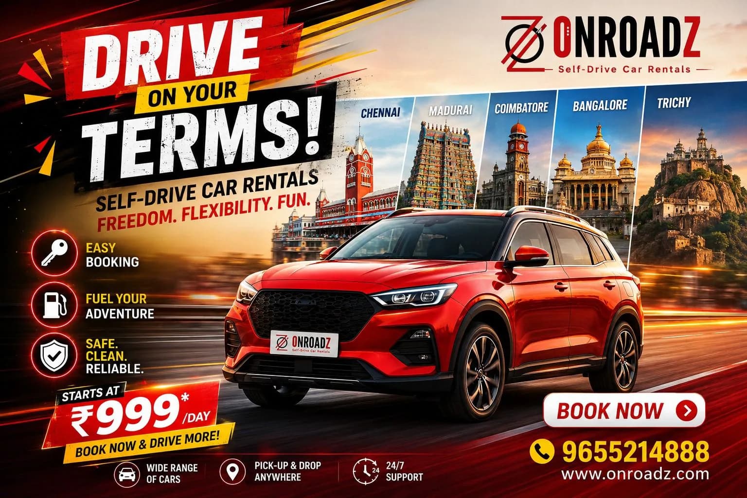Top rating self drive car rental bangalore | Onroadz
