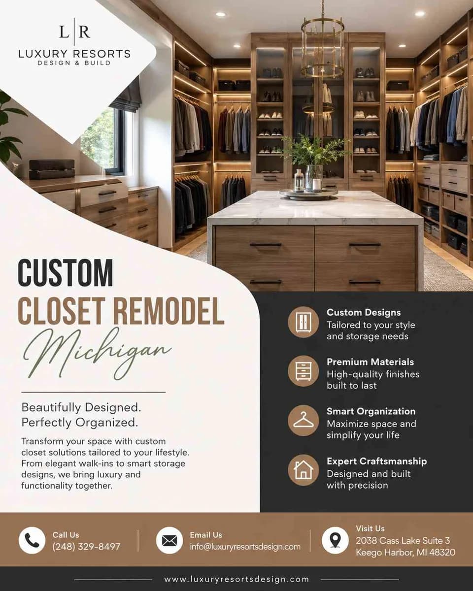 Luxury Custom Closet Remodeling in Michigan – Design Your Dream Space