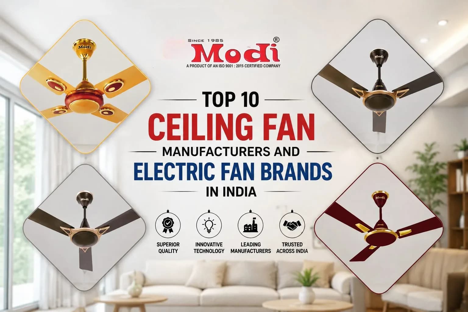Top 10 Ceiling Fan Manufacturers in India 