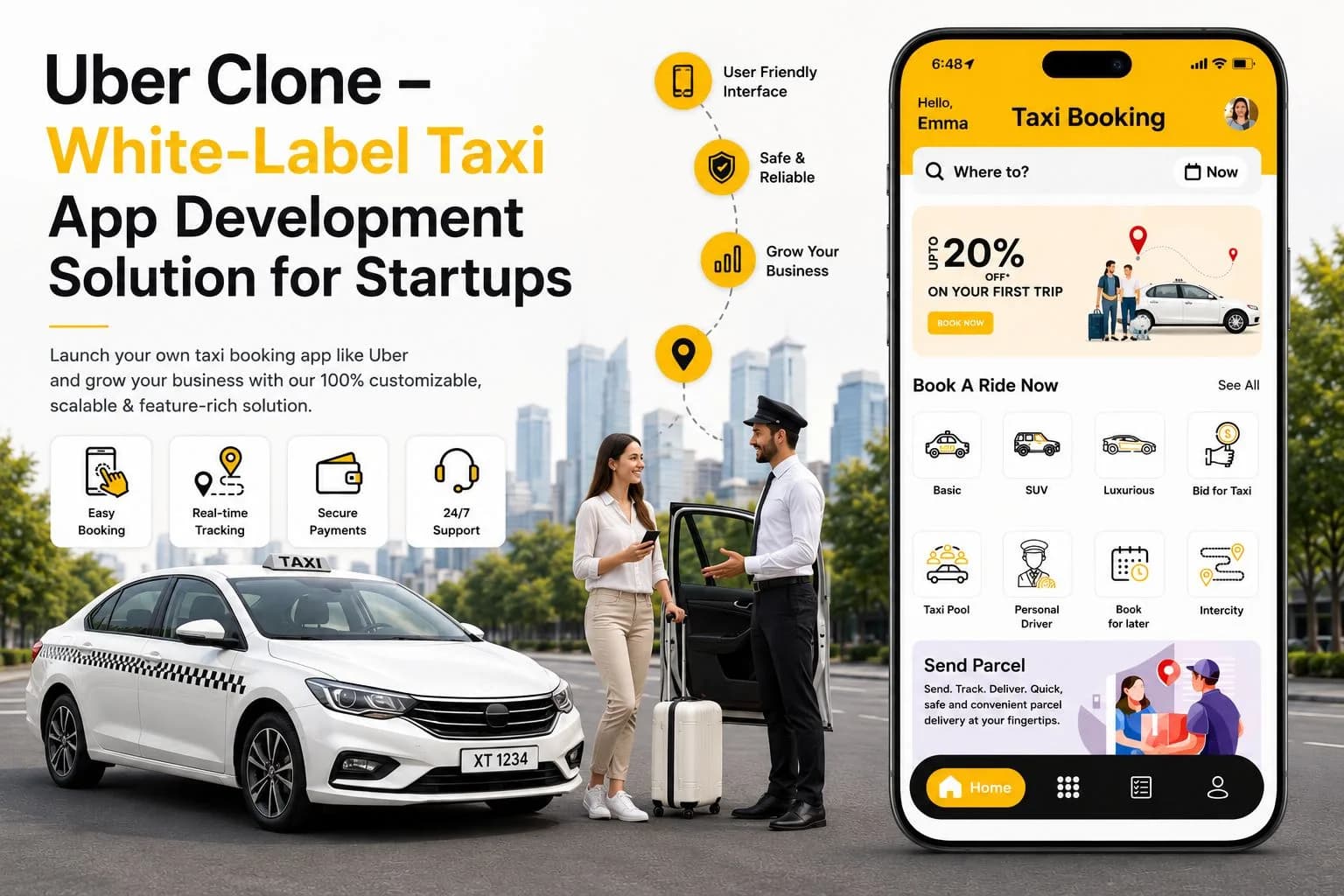 Uber Clone – White-Label Taxi App Development Solution for Startups 