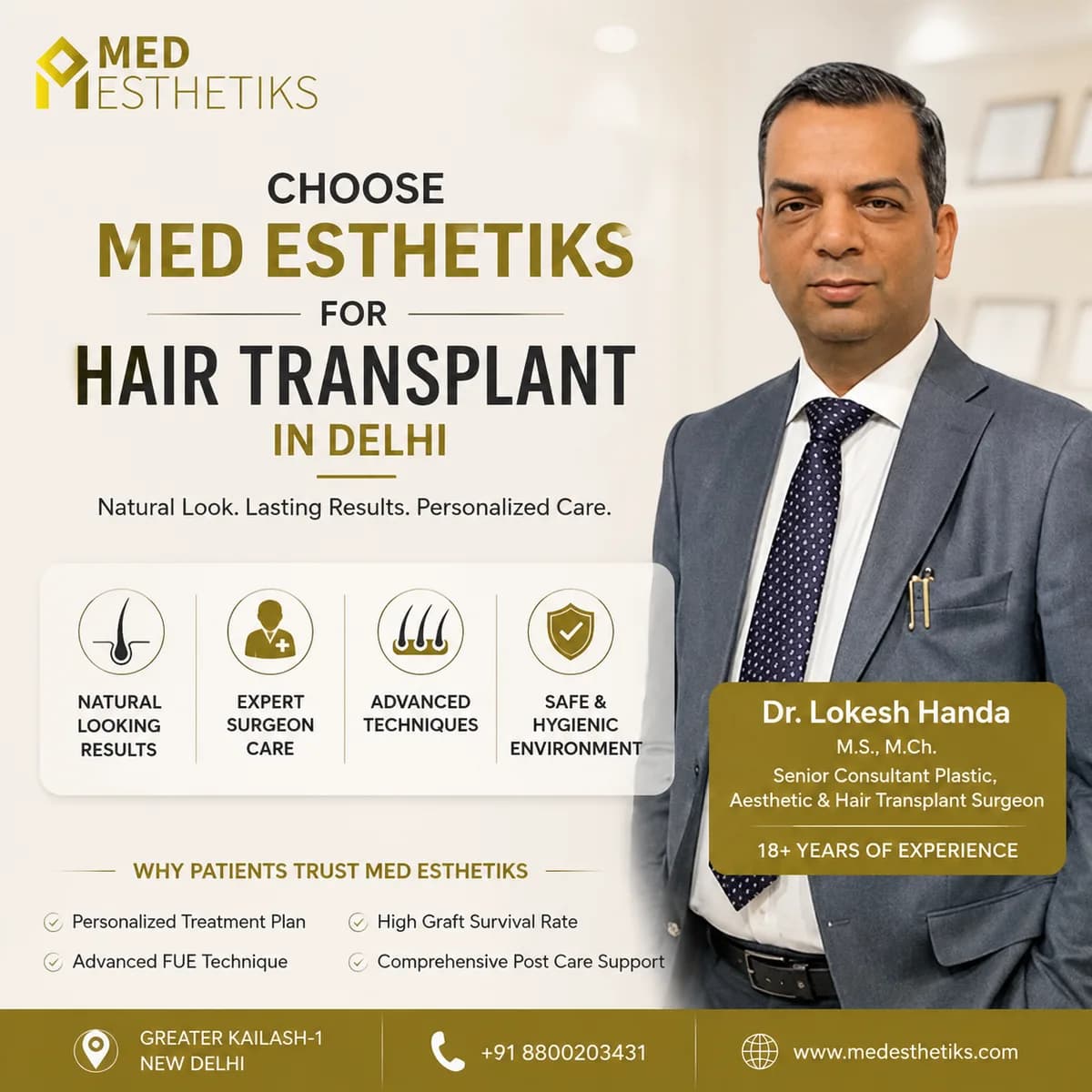 Natural Hair Restoration with Hair Transplant in Delhi