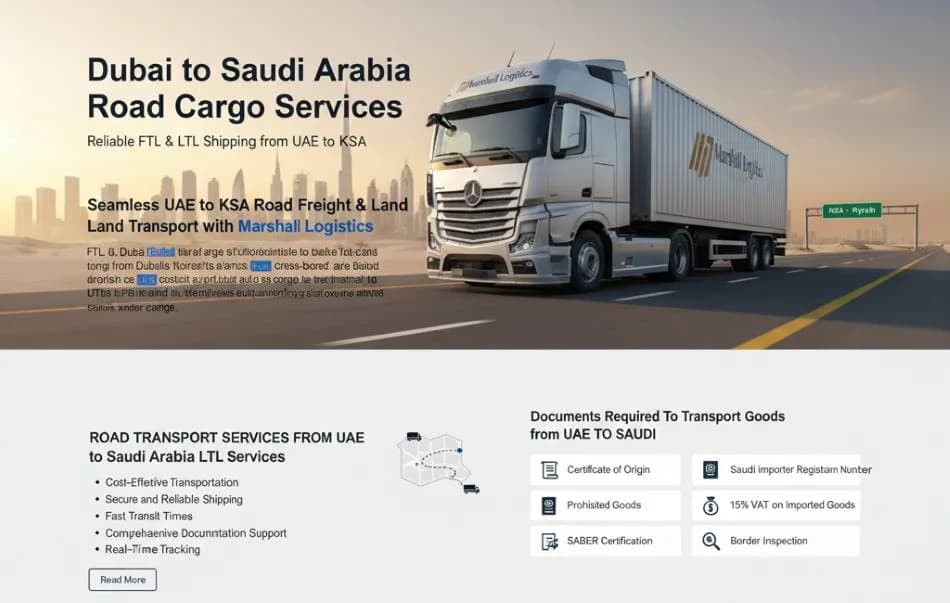 Cargo Service from UAE To Riyadh, KSA