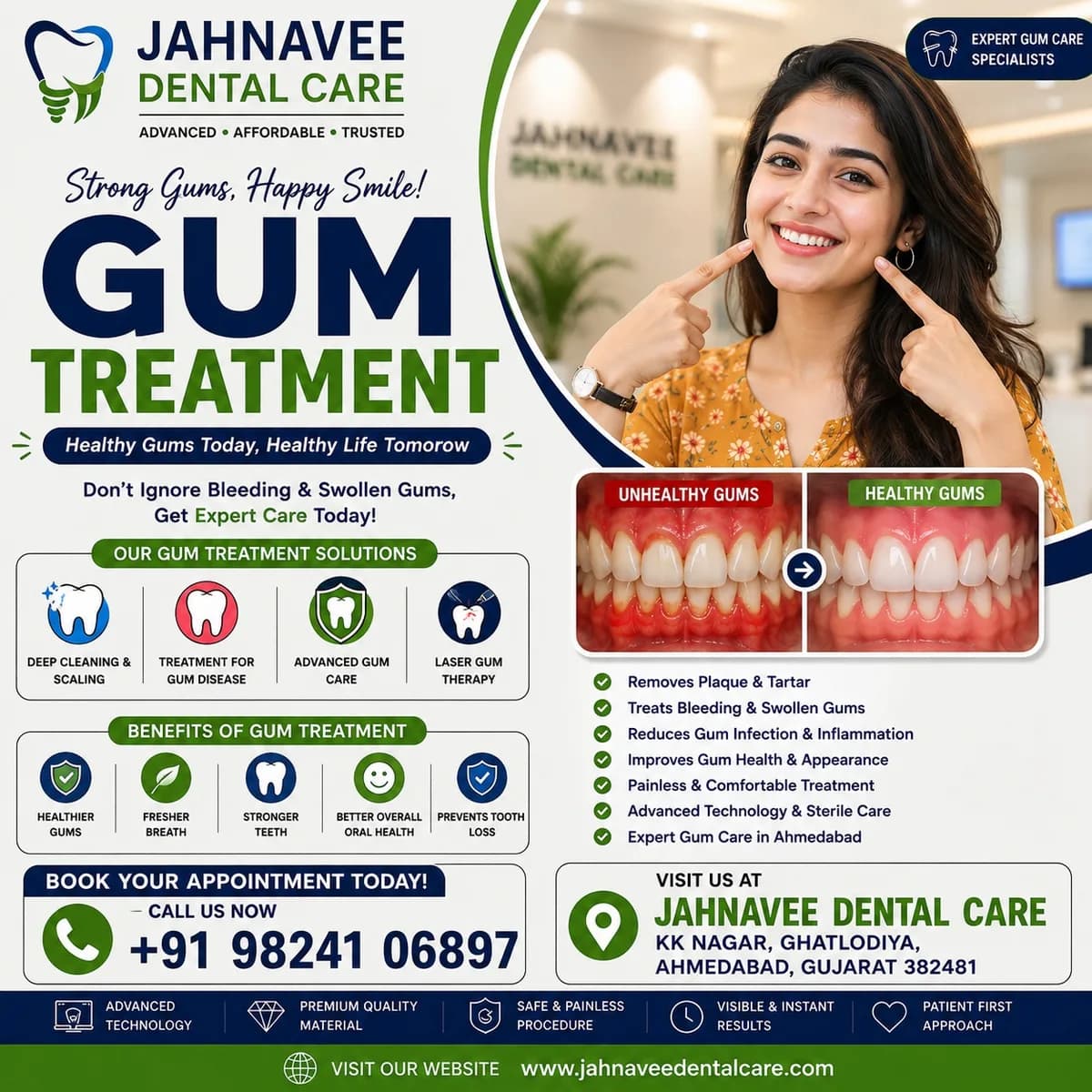 Painless Gum Treatment in Ahmadabad | Jahnavee Dental Care
