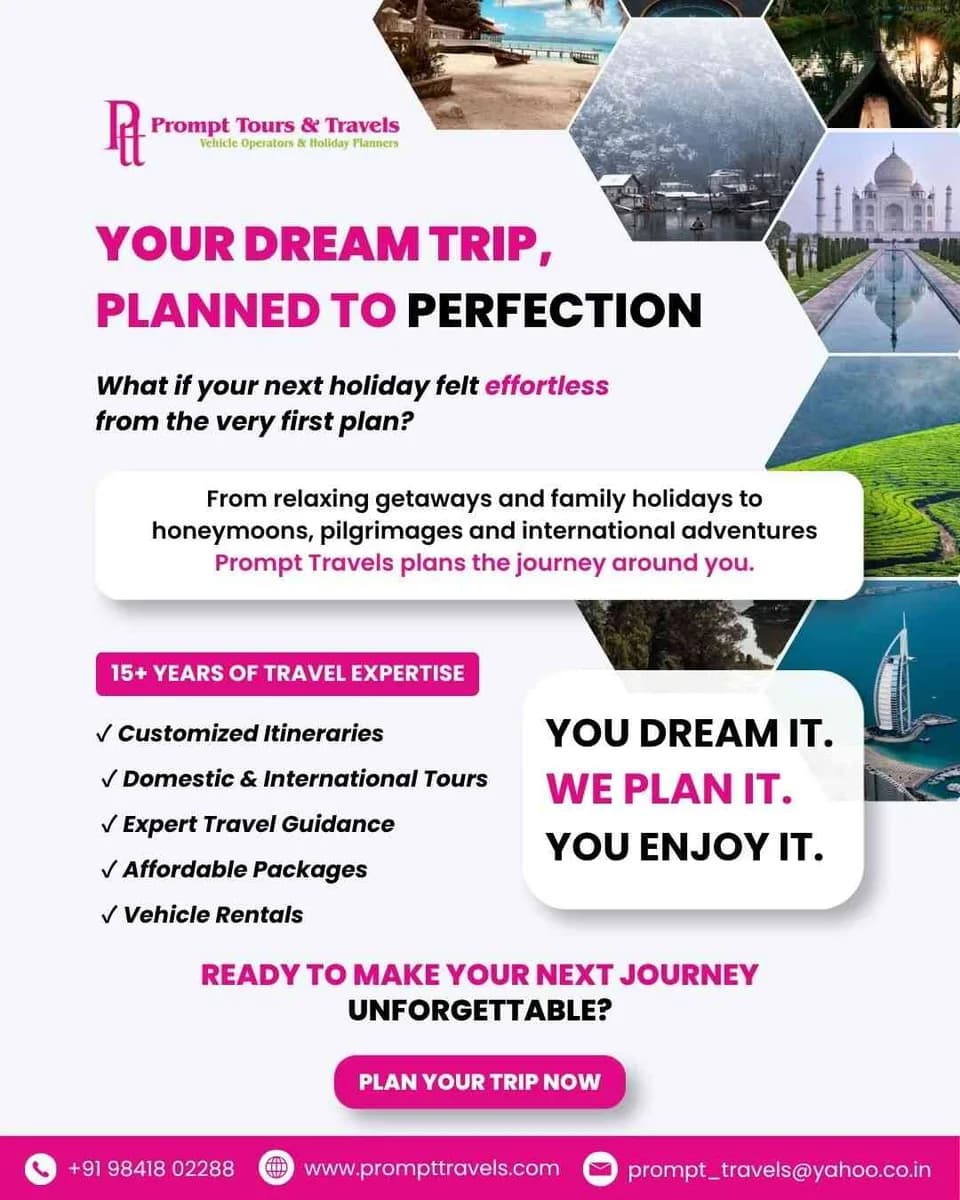 Tour Agency in Chennai | Dream Trips Planned to Perfection