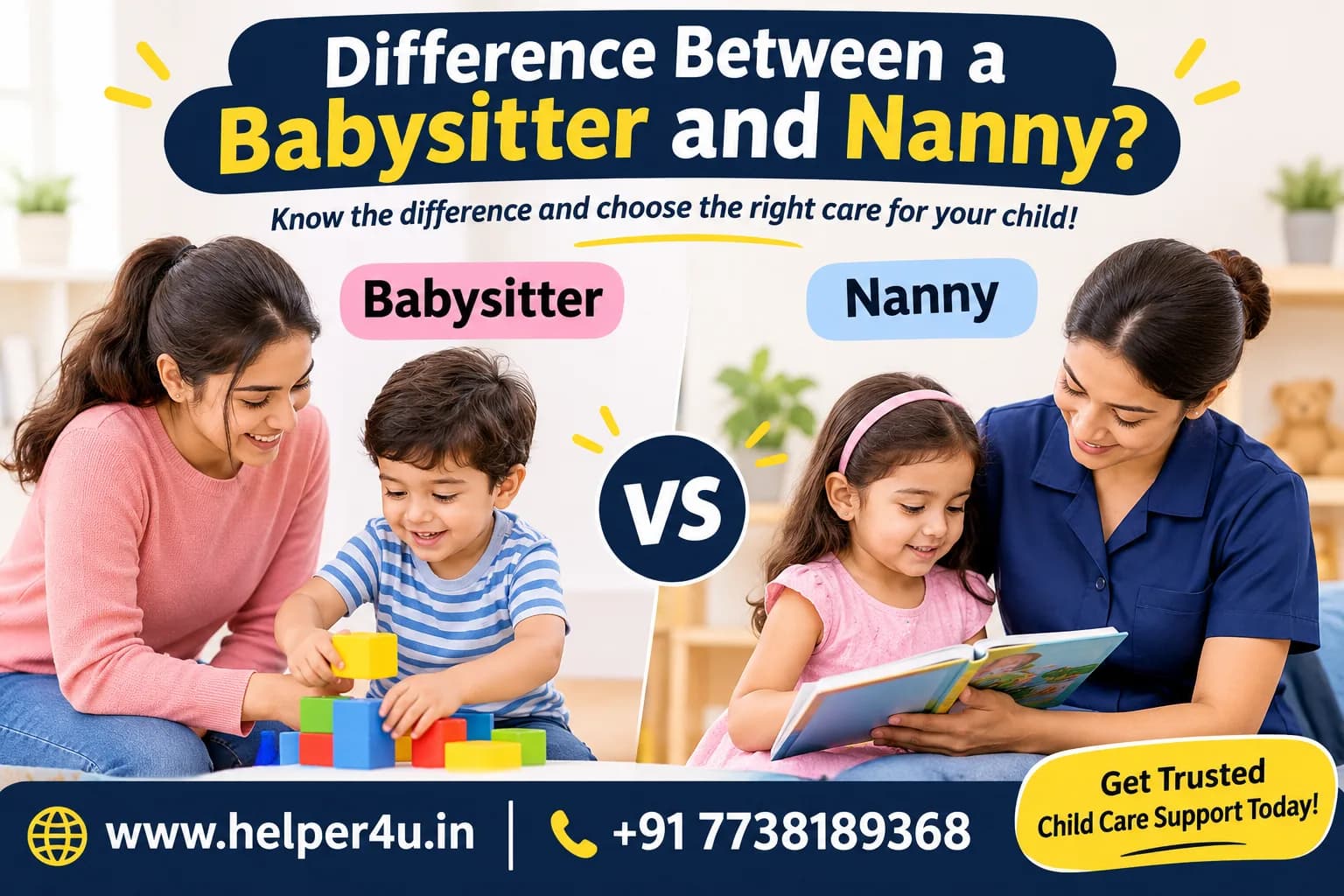 Difference Between a Babysitter and Nanny