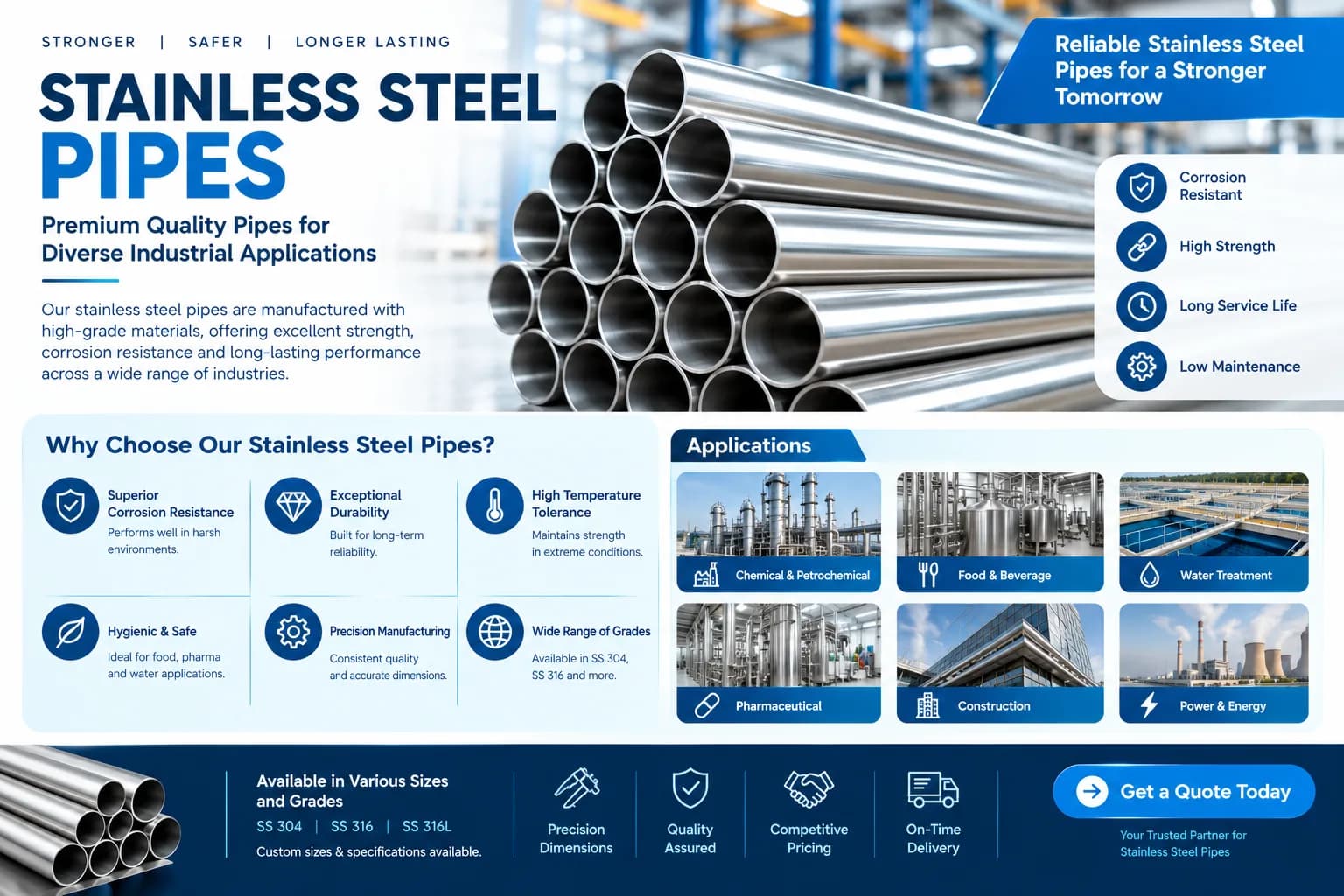 Buy High-Quality Stainless Steel Pipes for Industrial Applications