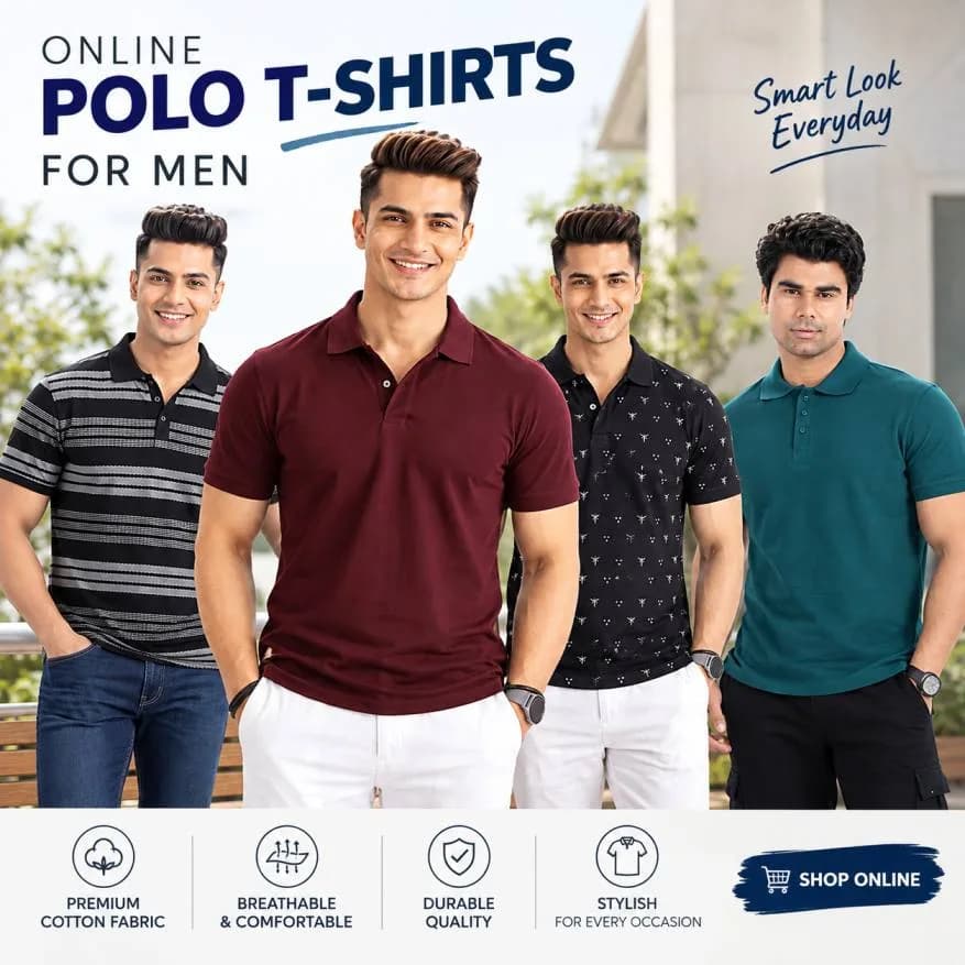 Online Polo T-Shirts for Men in Versatile Colours