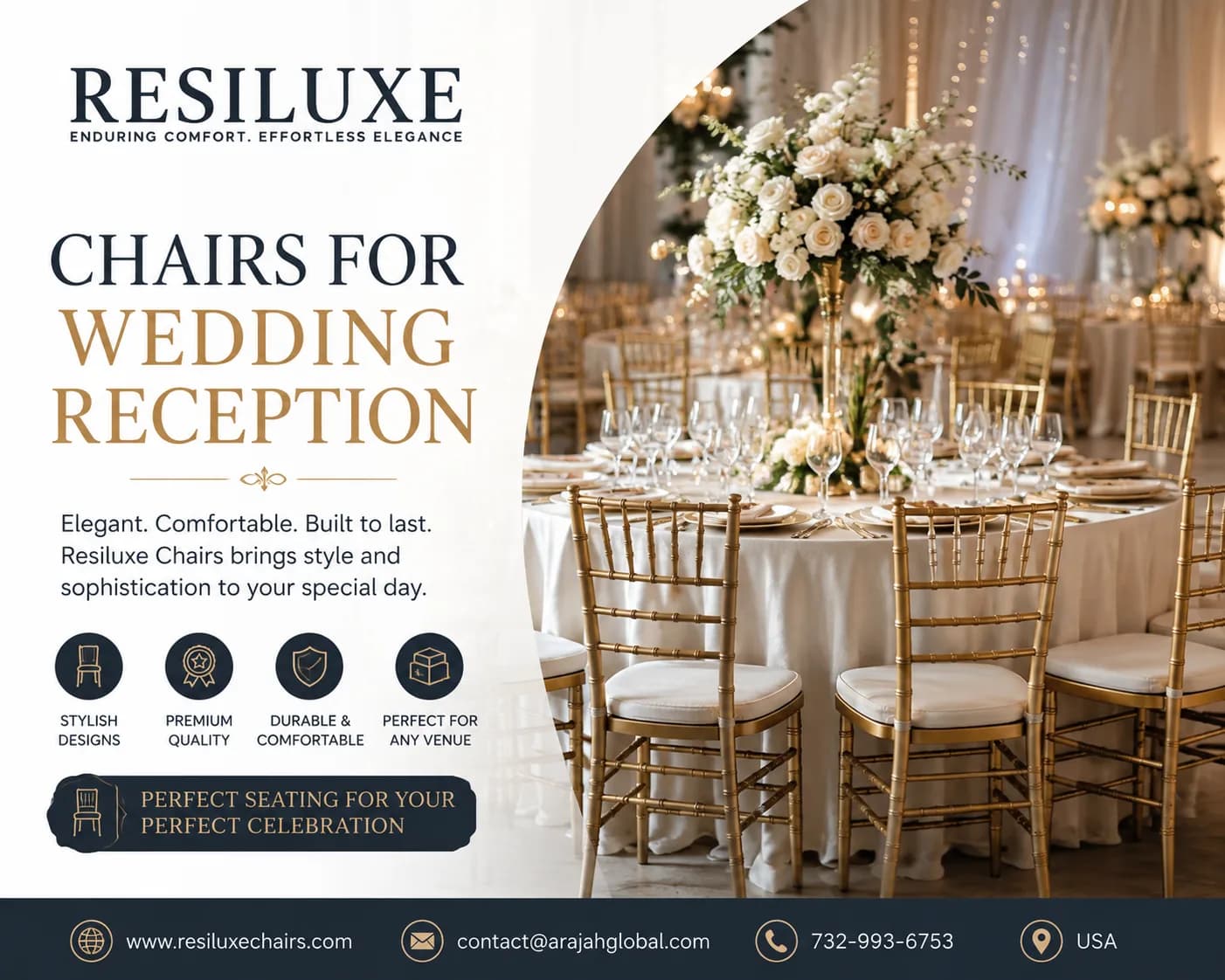 Chairs for Wedding Reception | Resiluxe Chairs