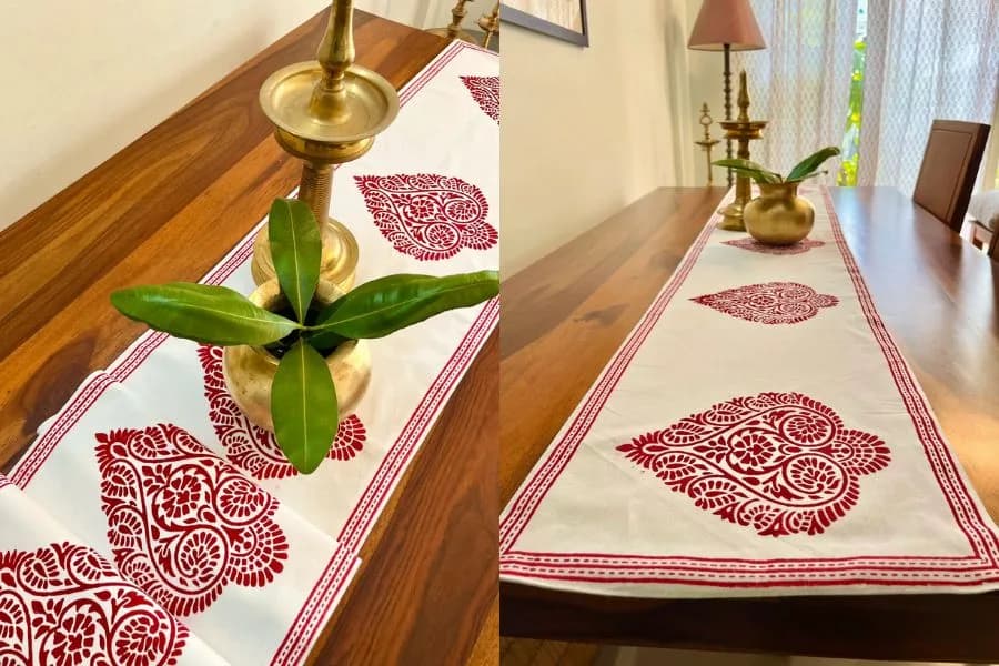 Assamese Paan Table Runner: Add Traditional Detail to Your Table Setting