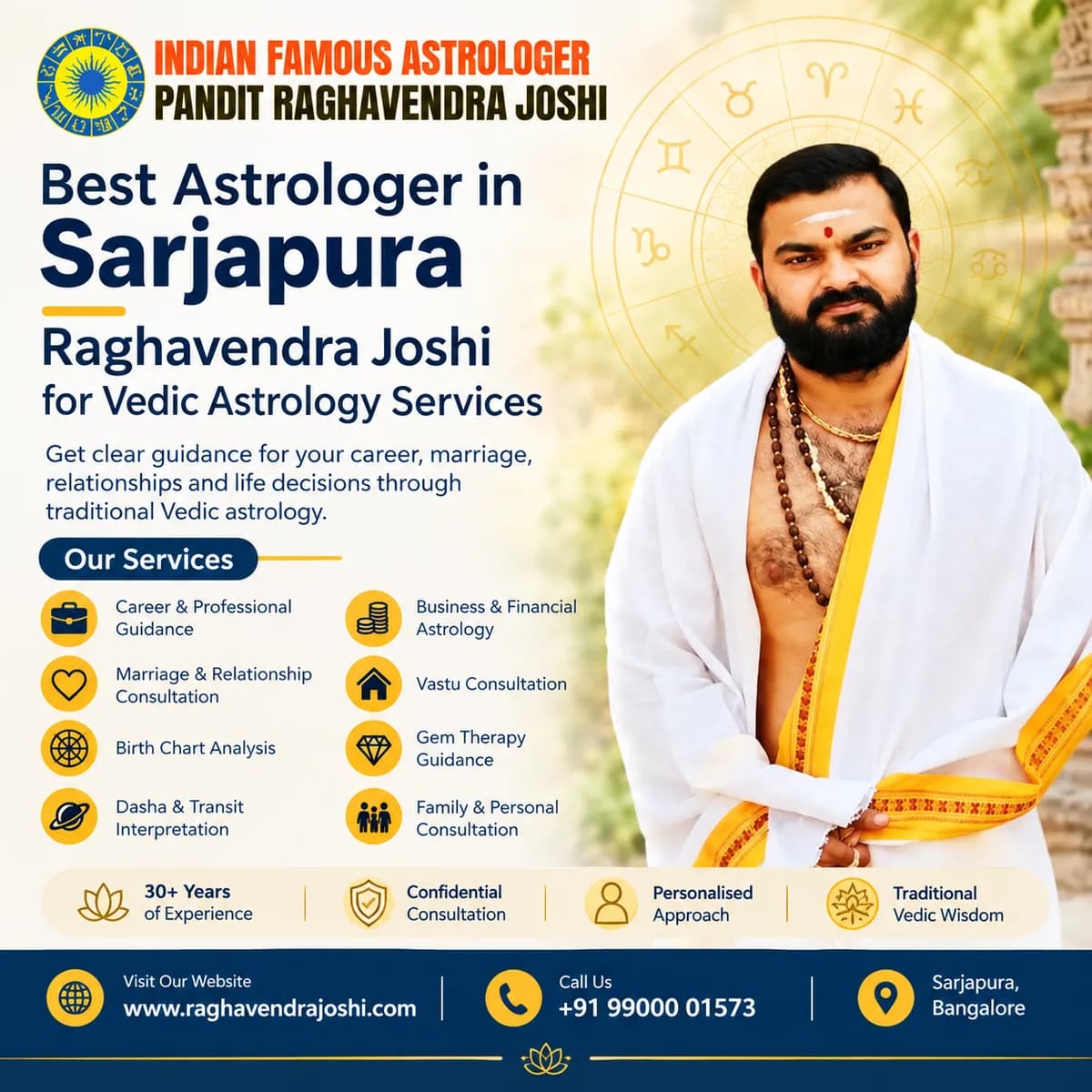 Best Astrologer in Sarjapura – Raghavendra Joshi for Vedic Astrology Services 