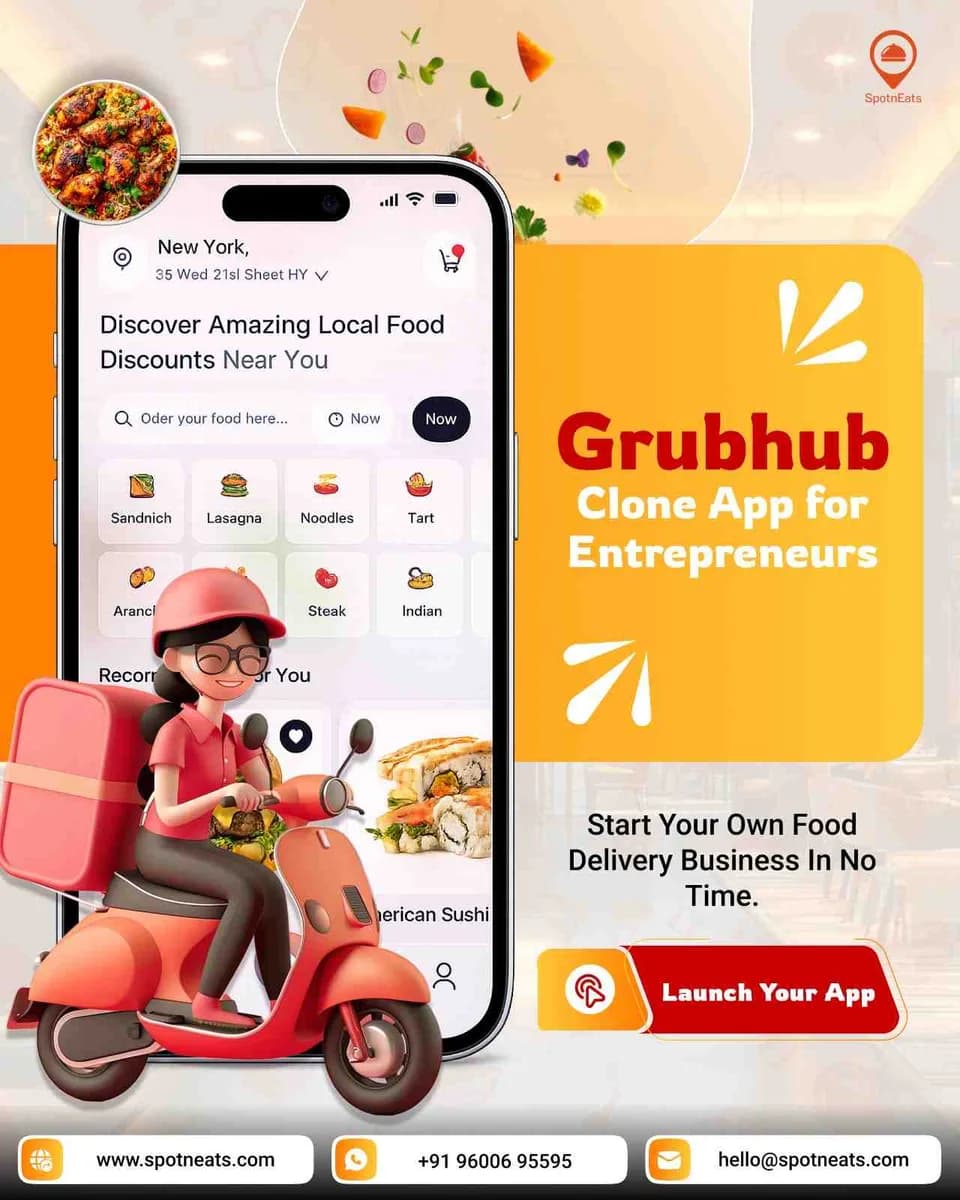 How is a Grubhub clone different from building a food delivery app from scratch?