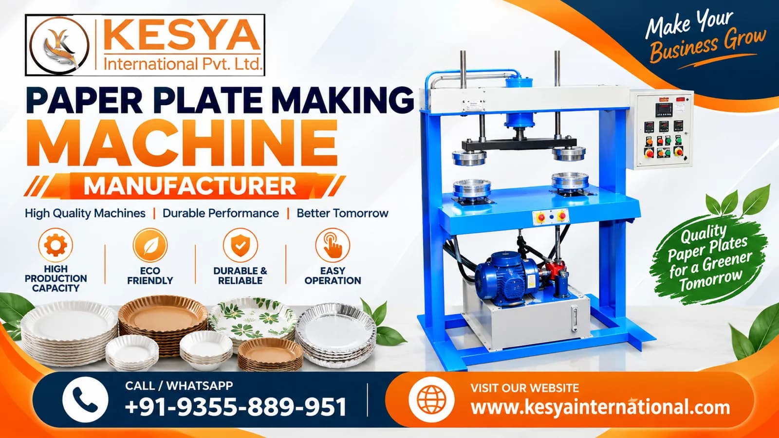 Paper Plate Making Machine Manufacturer — Kesya International