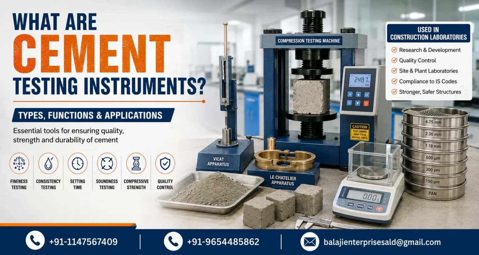 Cement Testing Instruments | Balaji Testing Machine