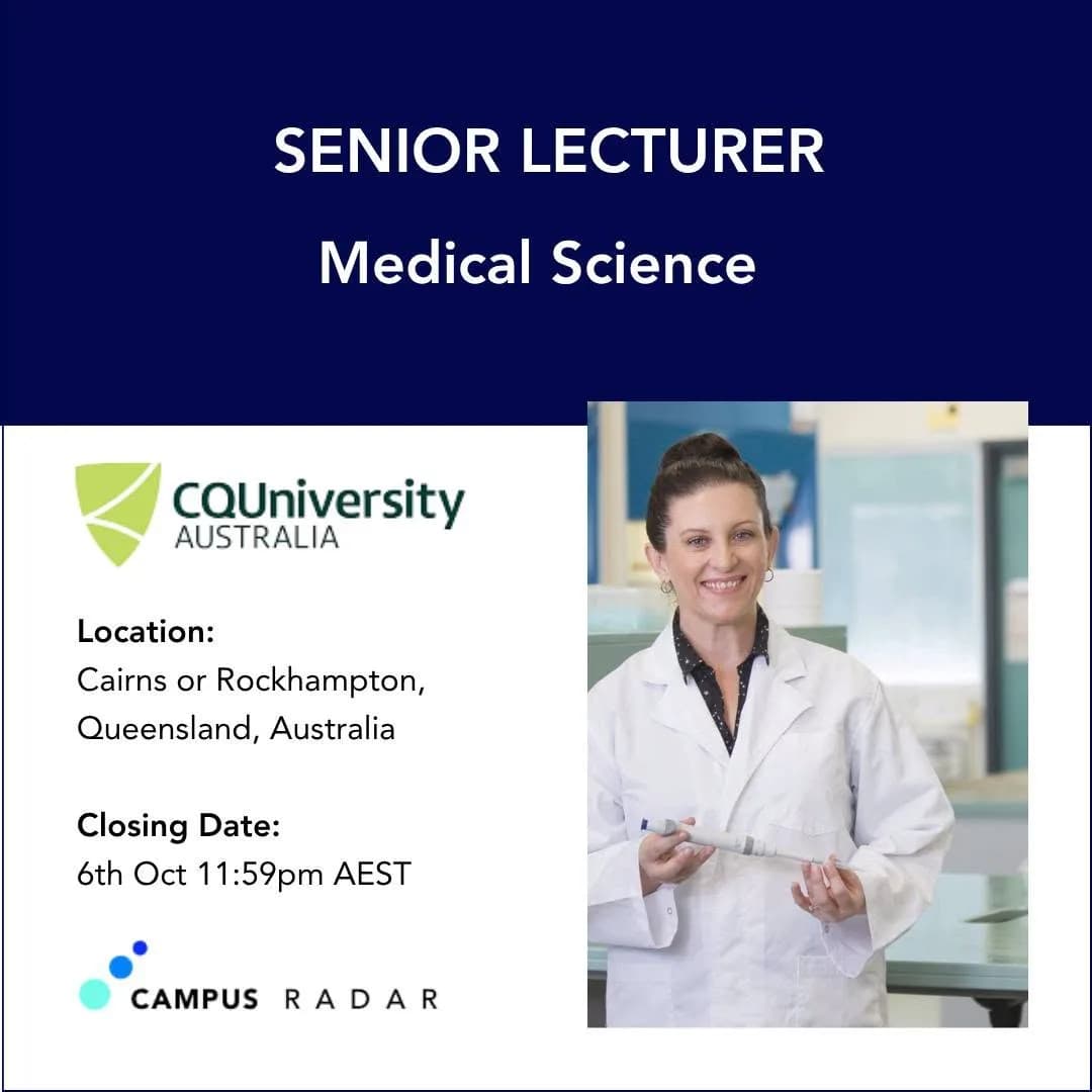 Senior Lecturer in Medical Science – CQUniversity Australia