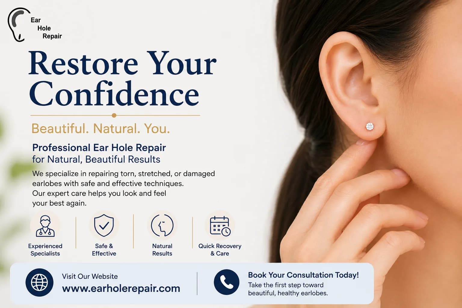 Repair Split Earlobes with Cosmetic Precision