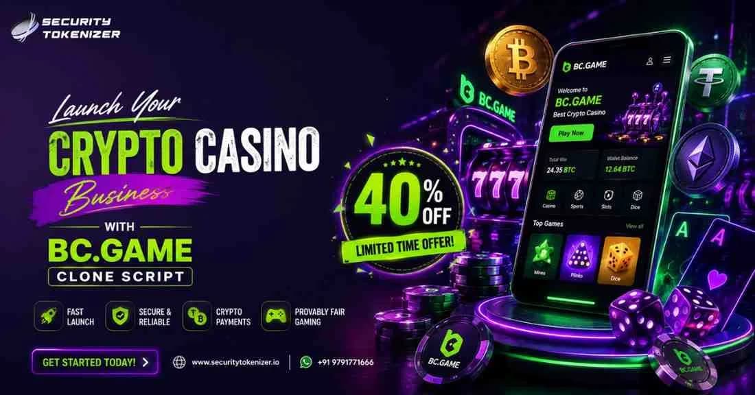 Launch Your Crypto Casino Business with 40% OFF BC.Game Clone Script