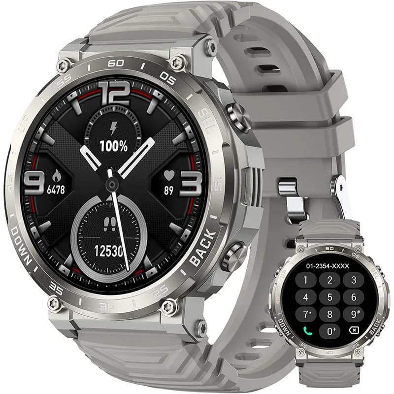 S56- Smart Watches For Men Answer/make Calls 1.52 Inch Rugged - Grey 