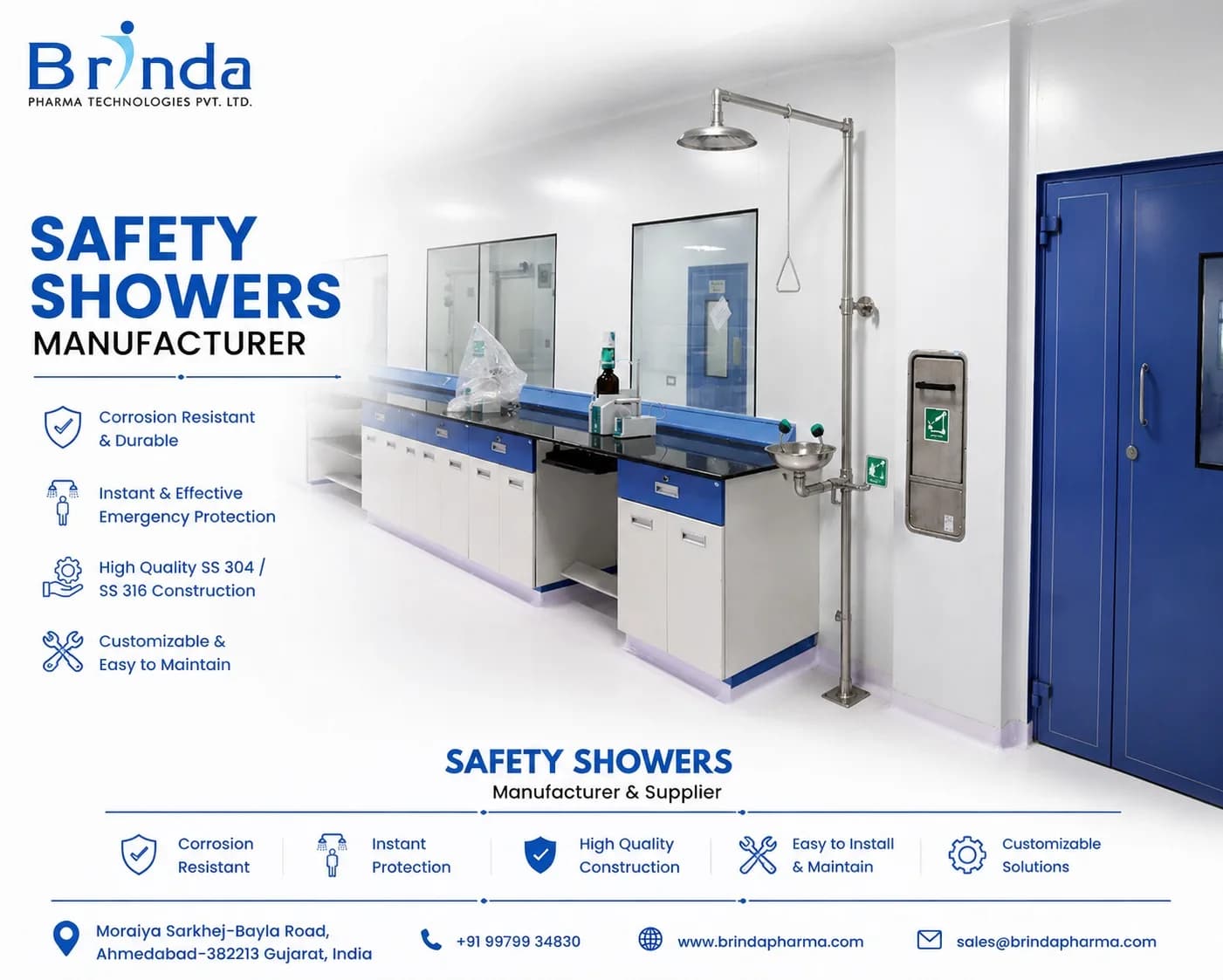 Laboratory Safety Shower Manufacturer & Supplier – Brinda