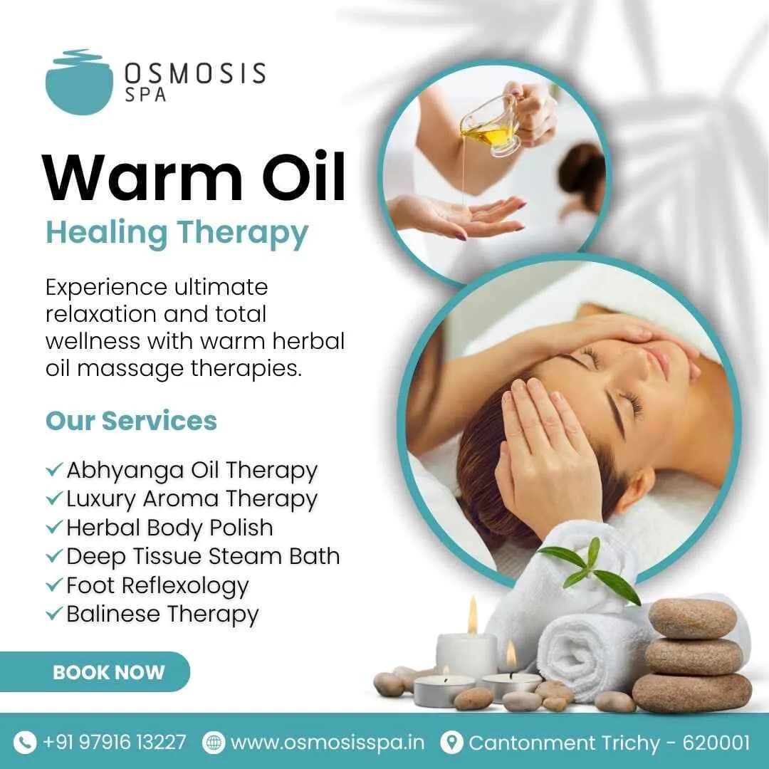 Warm Herbal Oil Massage Centre Trichy | Unisex Spa