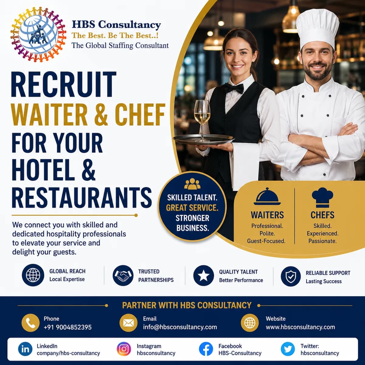 Recruit Skilled Overseas Waiters & Chefs for Russia Hotels & Restaurants 