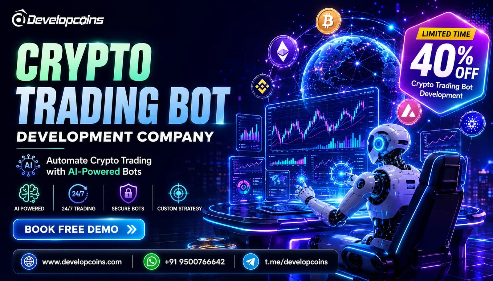 Turn AI-Powered Trading into Business Growth with a Crypto Trading Bot Development - Get 40% OFF