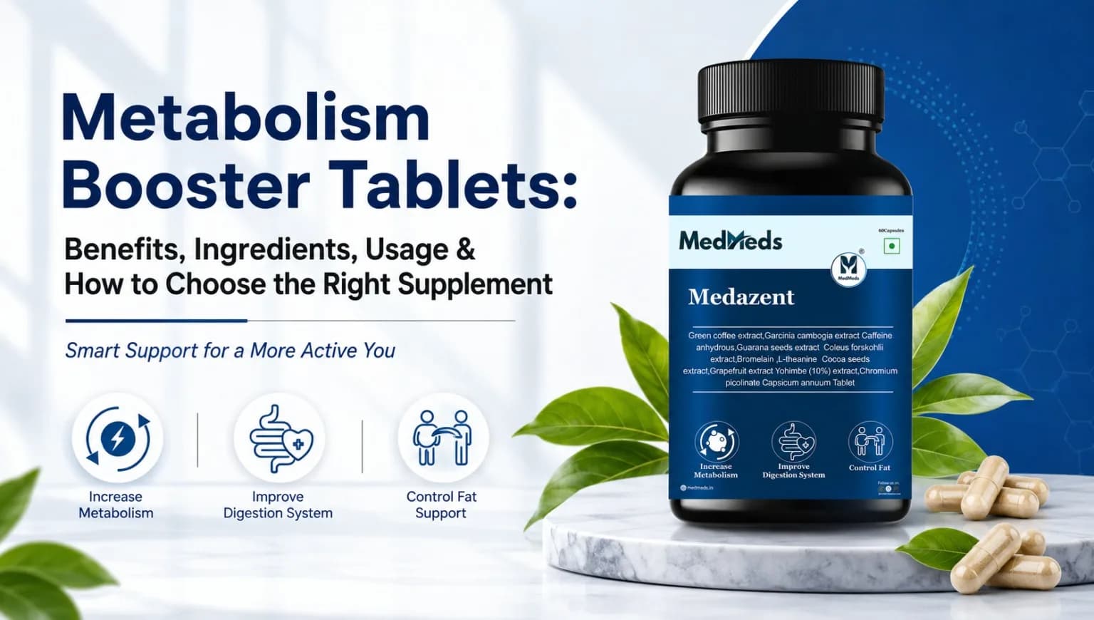Medazent Metabolism Booster Supplement for Healthy Weight Gain