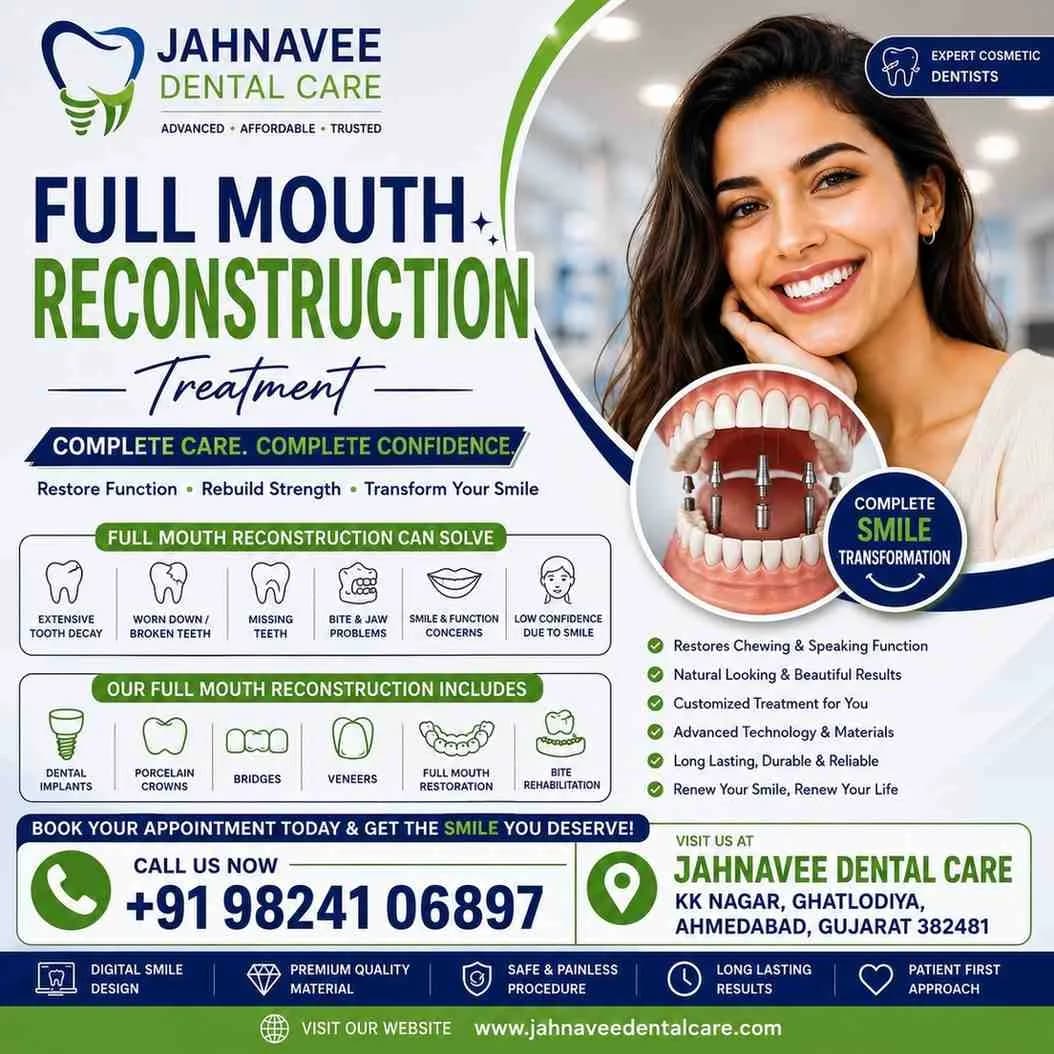Full Mouth Reconstruction Treatment in Ahmadabad | DR. Jahanvee