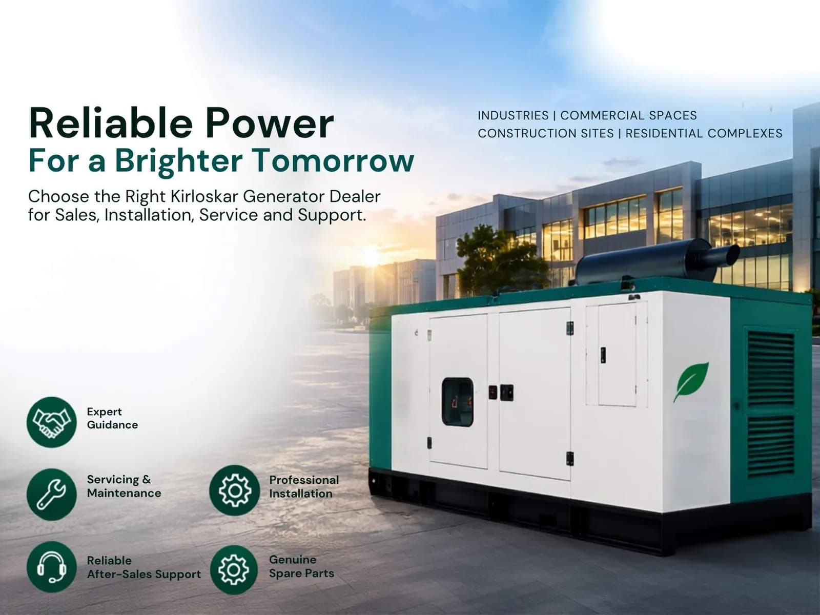 Kirloskar Generator Dealers for Quality DG Sets & After-Sales Service