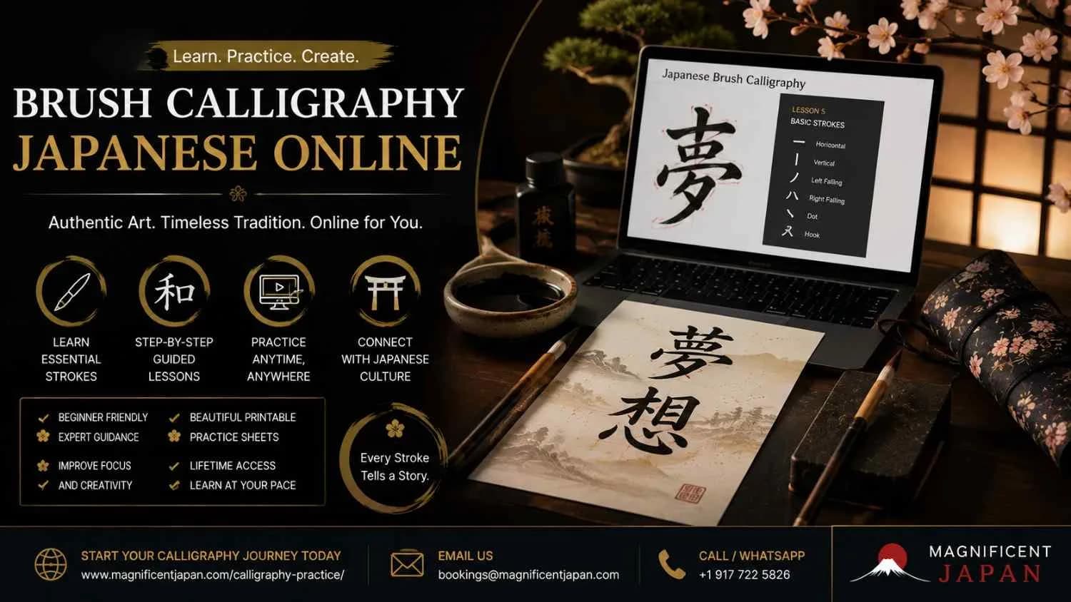 brush calligraphy Japanese online 