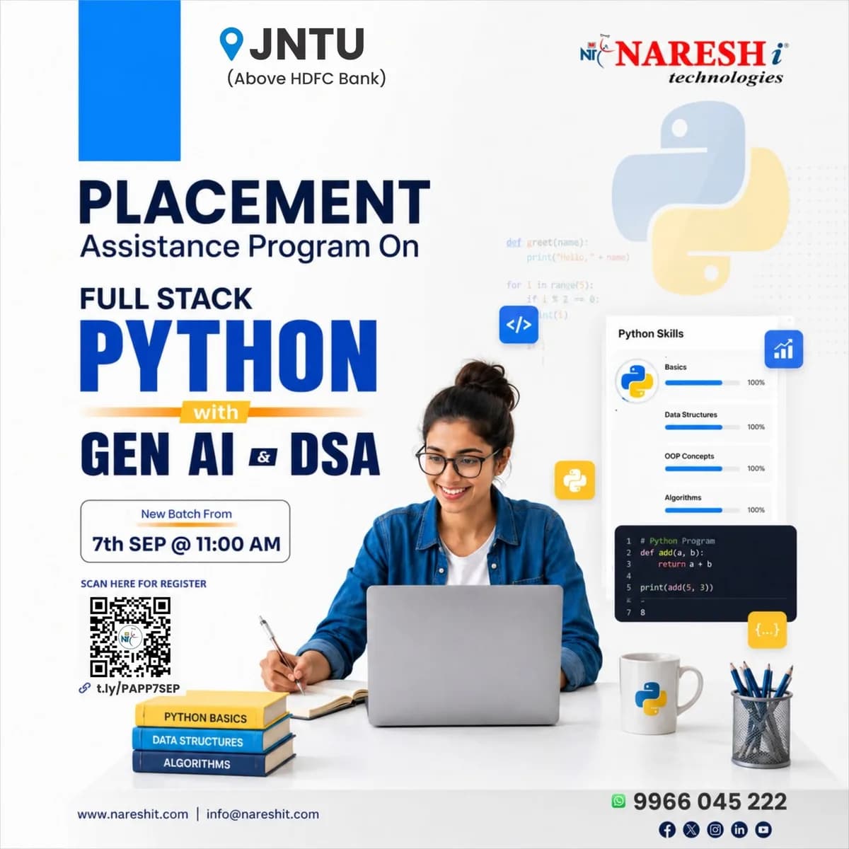 PLACEMENT ASSISTANCE PROGRAM ON FULL STACK PYTHON WITH GEN AI & DSA!