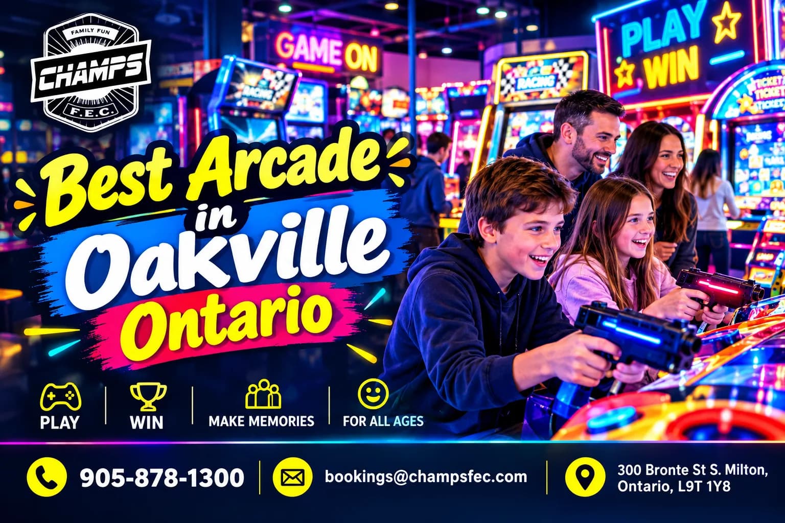 Experience the Best Arcade in Oakville Ontario at Champs FEC