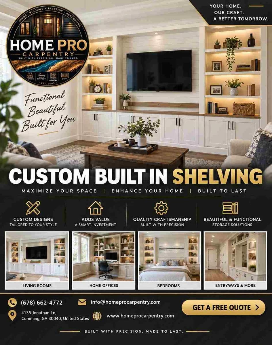 Custom Built-In Shelving – Transform Empty Walls into Beautiful Storage Spaces!
