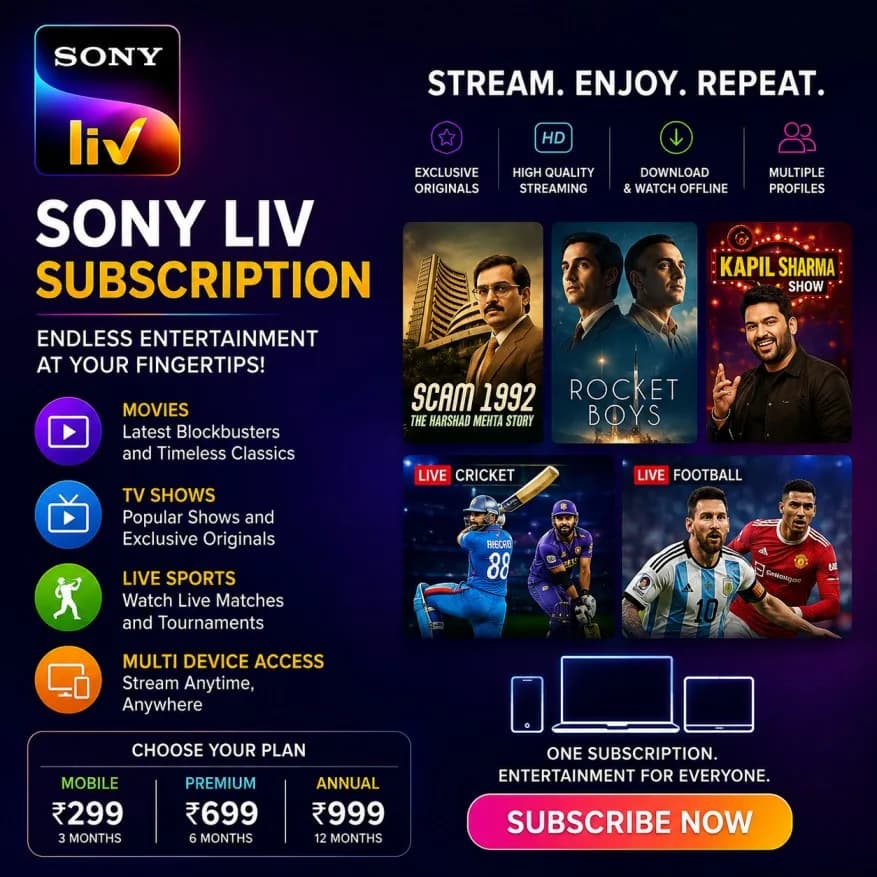 Watch Latest Movies Anytime Via Sony Liv Subscription Plan