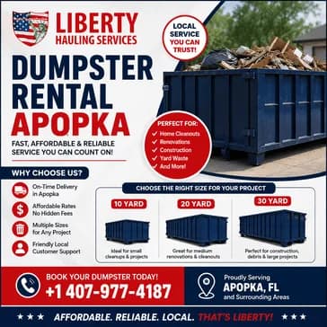 Dumpster Rental Apopka – Fast, Affordable & Local Service