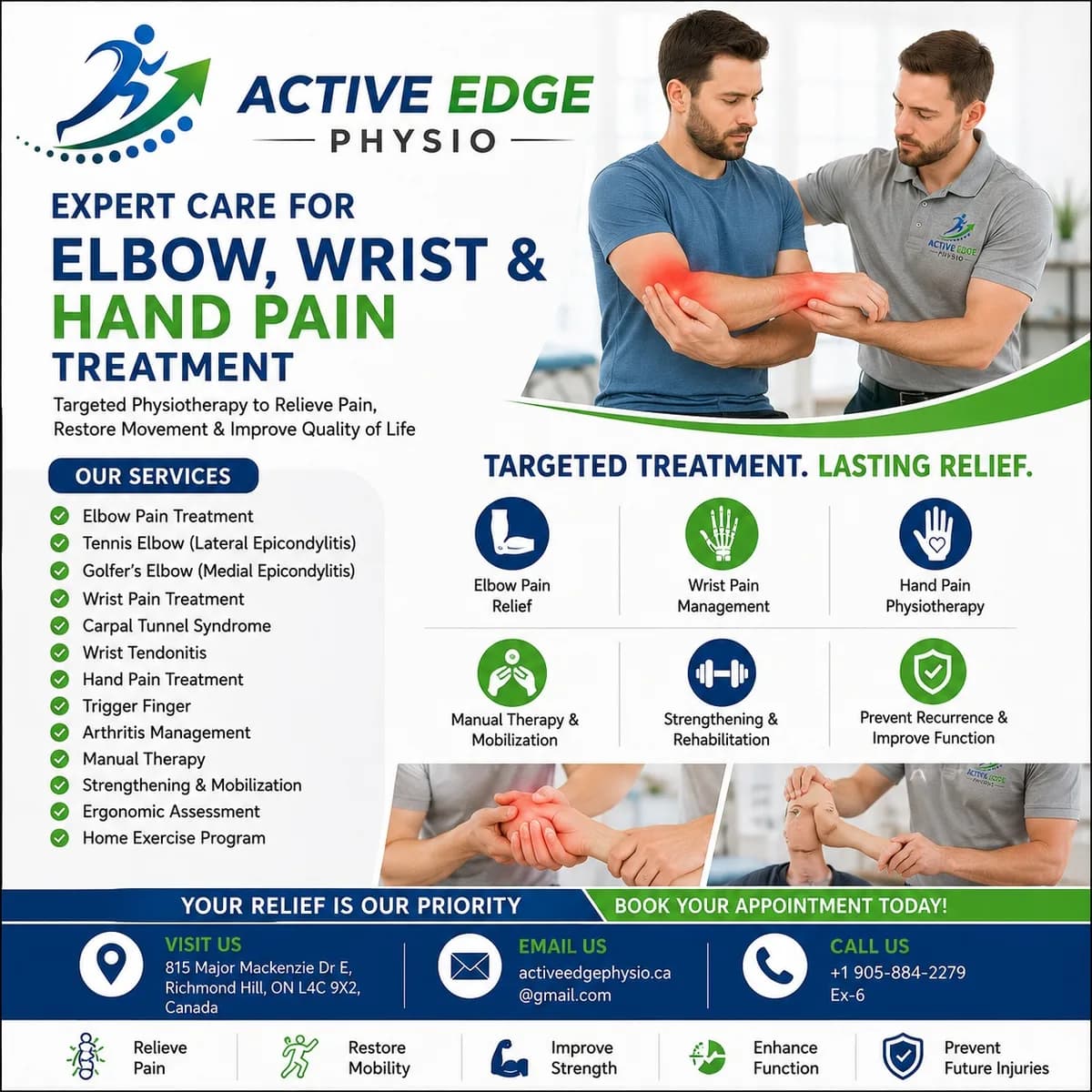 Elbow Wrist and Hand Pain Treatment in Richmond Hill