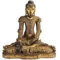 Antike Teakholz Jambupati Buddha Statue
