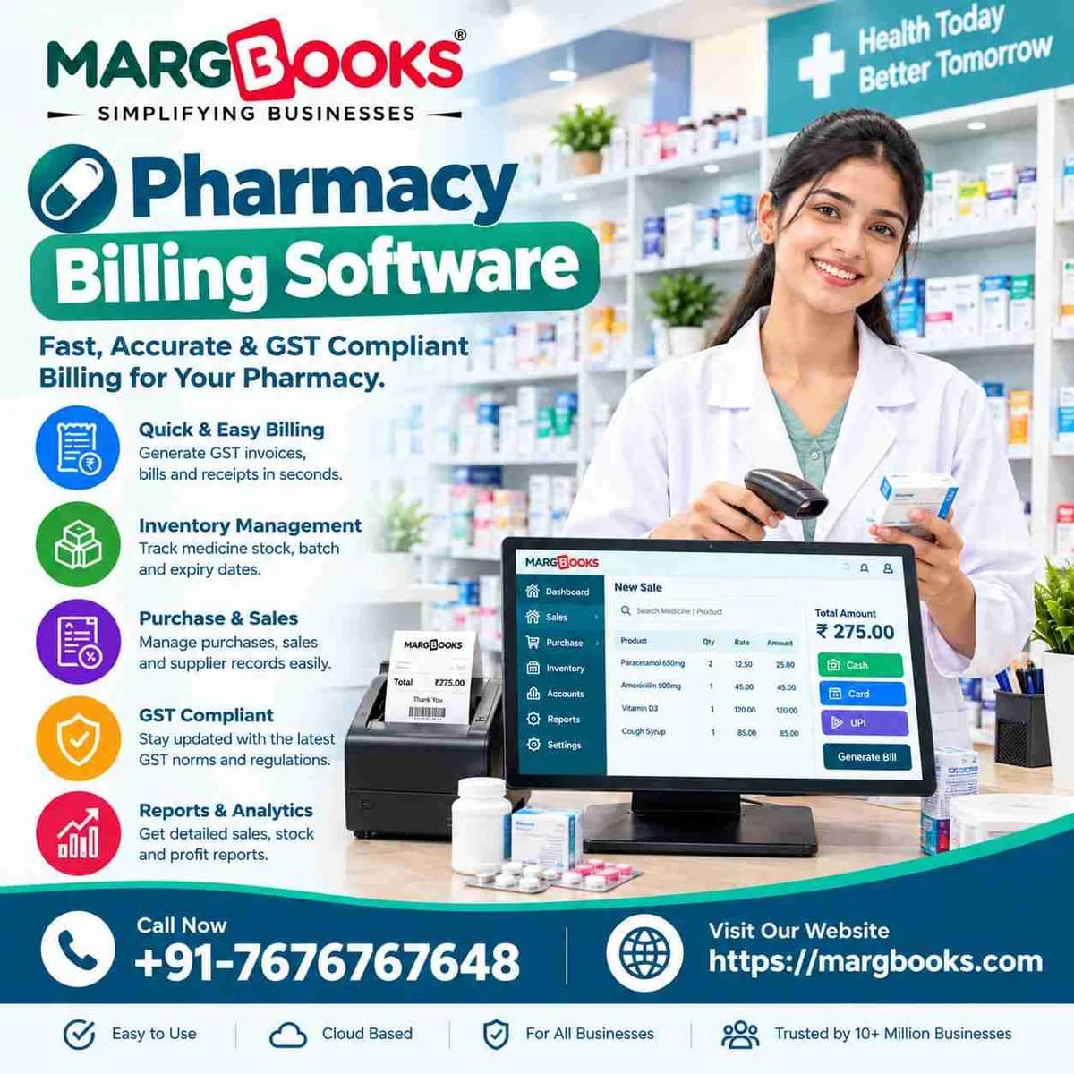 Pharmacy Billing Software for Medical Stores & GST Invoicing | MargBooks