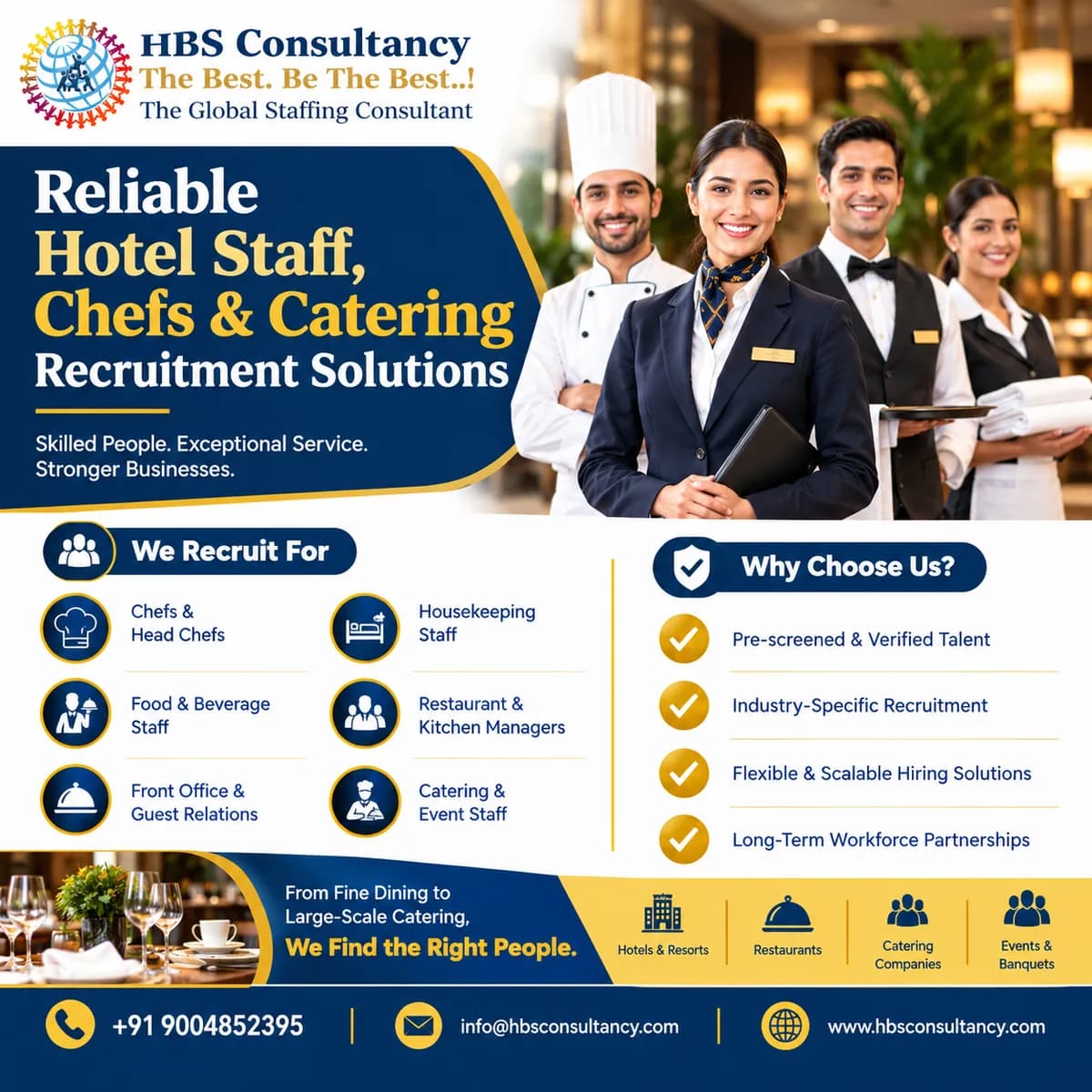 Reliable Overseas Hotel Staff, Chefs & Catering Recruitment Solutions  