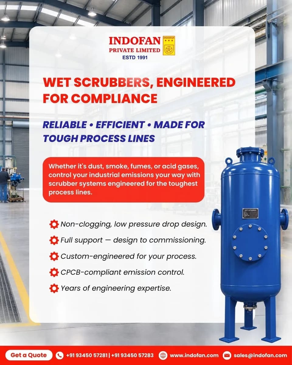 Wet Scrubber Manufacturers in Chennai | Industrial Emission Control