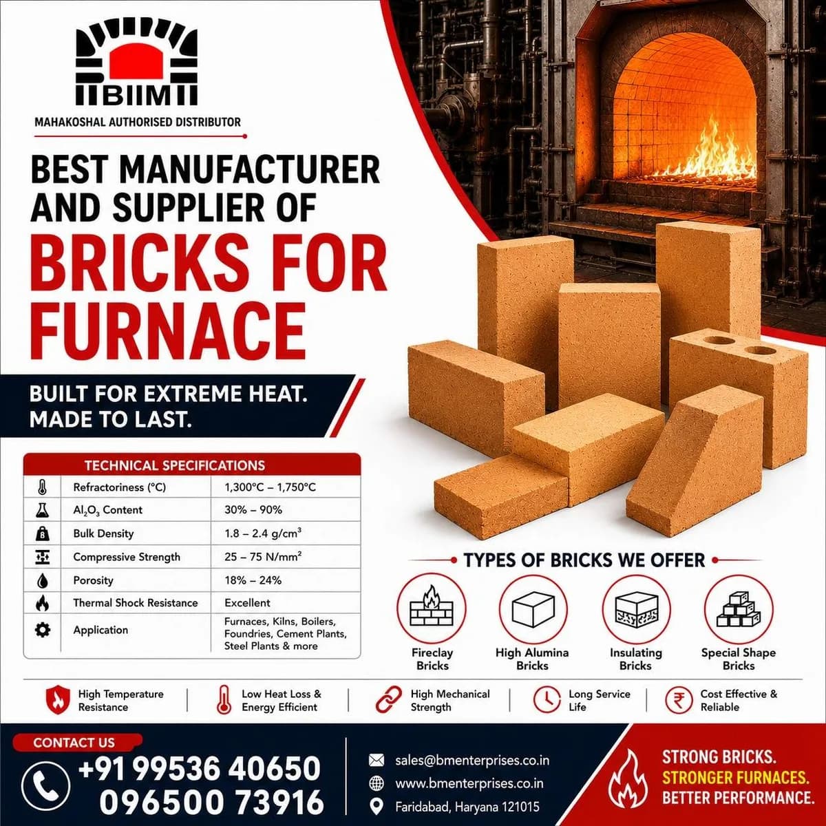 Best Manufacturer & Supplier of Bricks for Furnace
